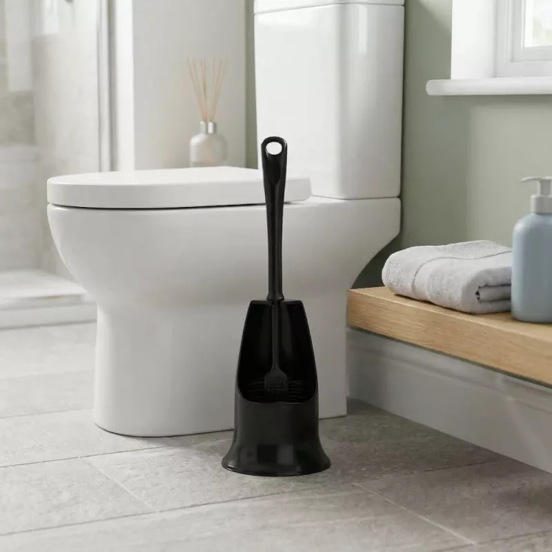 Beldray LA084538BLKPEU7 Anti-bac Toilettenbürsten-Set mit Halter - Schwarz