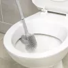 Beldray LA084538GRYPEU7 Anti-bac Toilettenbürsten-Set mit Halter, Grau, Silberionen-Technologie, Silikon-Bürstenkopf, Edelstahlgriff, tropffreier Sockel, belüftetes Design