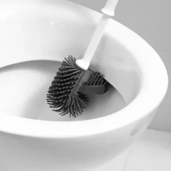 Beldray LA084538PUFFEU7X Antibac Silikon-Toilettenbürste mit Halter, Lila