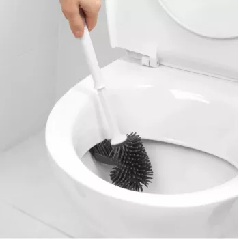 Beldray LA084538PUFFEU7X Antibac Silikon-Toilettenbürste mit Halter, Lila