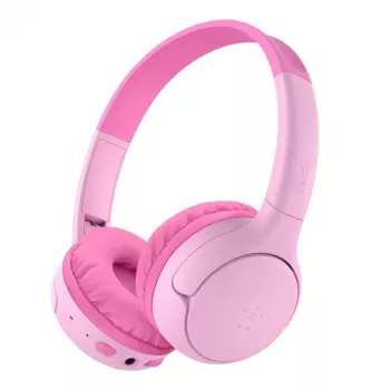 Belkin Soundform Mini 2 Kids Kabellose On-Ear-Kopfhörer, Pink, Bluetooth 5.0, 30h Akku, USB-C-Ladung