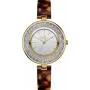 BELLEVUE D72 Damen Quarz Analog Uhr 33mm Silbernes Zifferblatt Schwarzes Lederarmband
