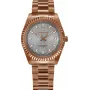 BELLEVUE H27 Damen-Quarz-Armbanduhr Analog 38mm Silbernes Zifferblatt Schwarzes Lederarmband
