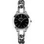 BELLEVUE Woman A08 35mm Quarz Analoguhr Edelstahl Schwarzes Leder