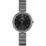 BELLEVUE Woman B25 35mm Quarz Analoguhr Silbernes Zifferblatt Schwarzes Lederarmband