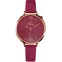BELLEVUE Woman B50 35mm Quarz Analog Uhr Silbernes Zifferblatt Schwarzes Lederarmband