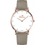 BELLEVUE Woman B56 40mm Quarz Analog Uhr Edelstahlgehäuse Schwarzes Lederarmband
