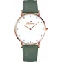 BELLEVUE Woman B57 40mm Quarz Analog Uhr Silbernes Zifferblatt Schwarzes Leder