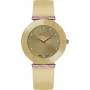 BELLEVUE Woman E105 Quarz Analog Uhr 33mm Edelstahl Weißes Zifferblatt Schwarzes Leder
