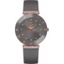 BELLEVUE Woman E112 Quarz Analoguhr 25mm Silbernes Zifferblatt Schwarzes Lederarmband