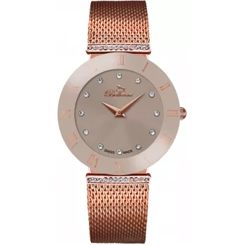 BELLEVUE Damen F124 Quarz Analog Uhr 26mm Edelstahl Silber