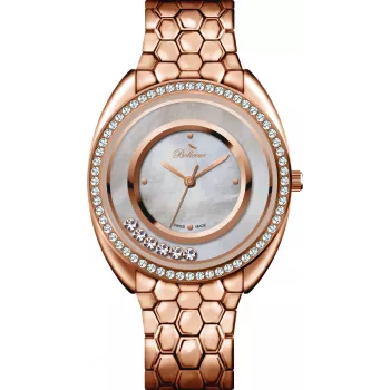 BELLEVUE Woman F50 33mm Quarz Analoguhr Silber Edelstahl Mesh