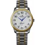 BELLEVUE Woman F8 35mm Quarz Analog Uhr Edelstahlgehäuse Schwarzes Lederarmband