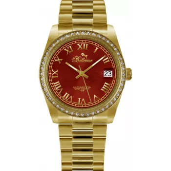 BELLEVUE Woman I18 Quarz Analog Uhr 28mm Silbernes Zifferblatt Schwarzes Lederarmband
