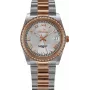 BELLEVUE Woman I21 36mm Analog-Quarzuhr Silbernes Zifferblatt Schwarzes Lederarmband