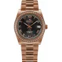 BELLEVUE Woman I25 35mm Quarz Analog Uhr Edelstahlgehäuse Silbernes Zifferblatt Schwarzes Lederarmband