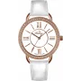 BELLEVUE Damen A66 Quarzuhr 38mm Edelstahl Weißes Zifferblatt Schwarzes Leder