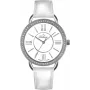 BELLEVUE Damen-A69-Quarzuhr 38mm weißes Zifferblatt schwarzes Leder