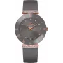 BELLEVUE Damen E111 Quarzuhr 33mm Edelstahlgehäuse Schwarzes Lederband