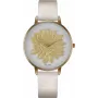 BELLEVUE Damenuhr B42-1 40mm Edelstahl Quarz Analog Weißes Zifferblatt Schwarzes Lederarmband