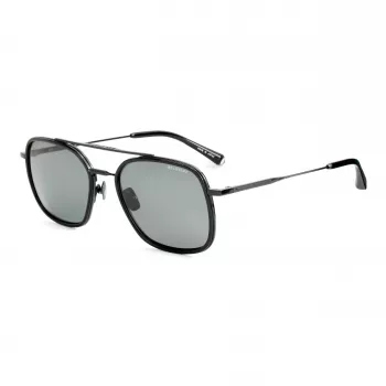 Belstaff Avedon S118 Herren-Sonnenbrille - Schwarzer Acetat-Rahmen, graue Polycarbonat-Gläser, UV400-Schutz, 56/20/145 mm