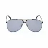 BELSTAFF BECKINGTONIIN Herren eckige Acetat-Sonnenbrille - Schwarzer Rahmen graue Gläser 63/12/145 mm