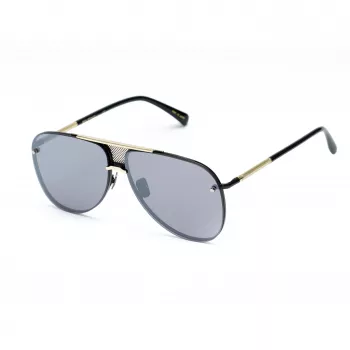 BELSTAFF BECKINGTONIIN Herren eckige Acetat-Sonnenbrille - Schwarzer Rahmen graue Gläser 63/12/145 mm