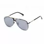 BELSTAFF BECKINGTONIIN Herren eckige Acetat-Sonnenbrille - Schwarzer Rahmen graue Gläser 63/12/145 mm
