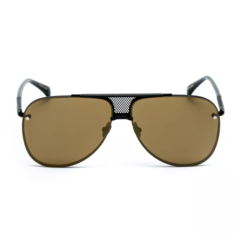 BELSTAFF BEKINGTONNEG Herren-Rechteck-Sonnenbrille - Schwarzer Rahmen, graue Gläser 61/12/145 mm