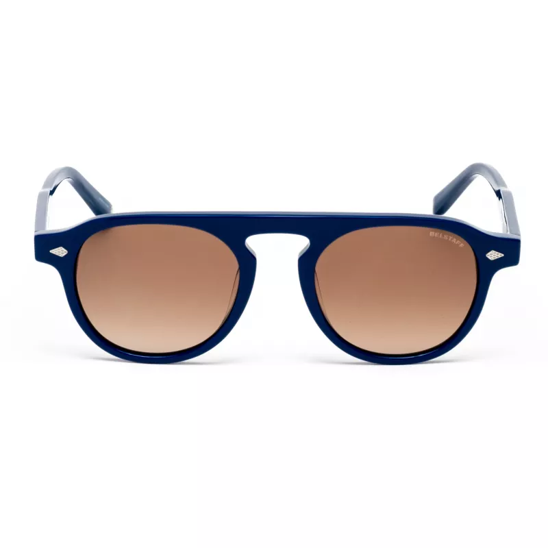 BELSTAFF LARSSON-AZUL Unisex Sonnenbrille Blauer Rahmen Graue Gläser 49/21/145 mm UV400