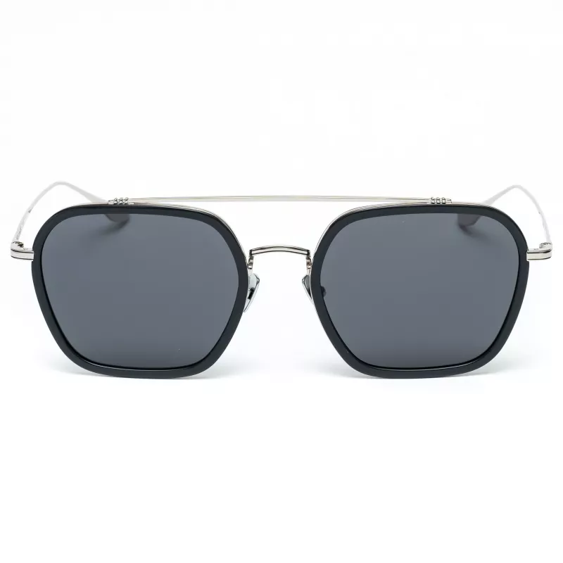 Belstaff Merrikiigris Herren-Sonnenbrille - Grauer Acetatrahmen mit grauen Polycarbonatgläsern - 52/17/140 mm