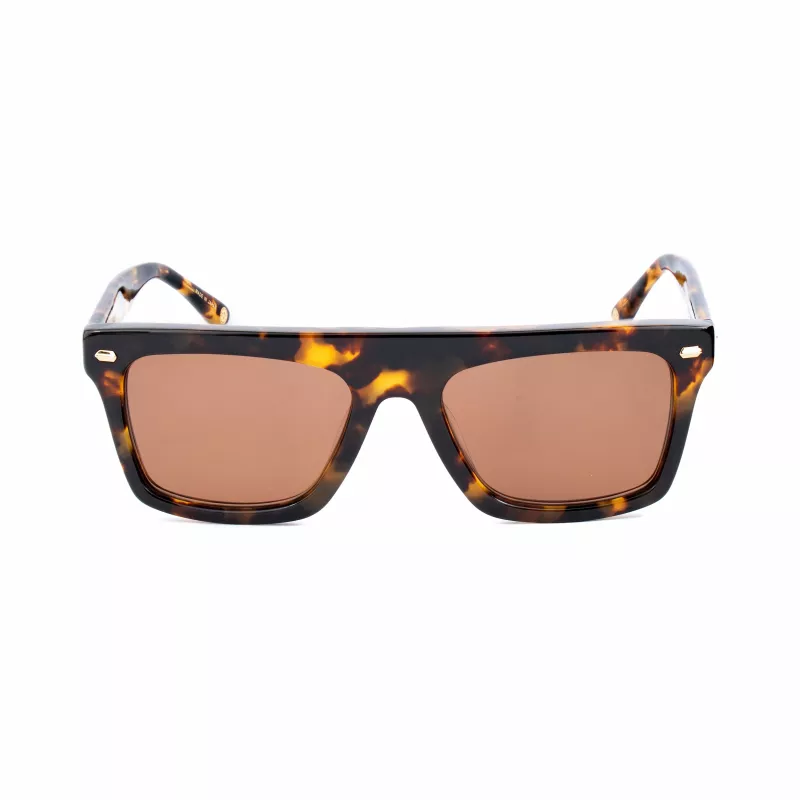 Belstaff Randford S153 Unisex-Sonnenbrille - Schwarzer Acetatrahmen, graue Polycarbonatgläser, 52 mm