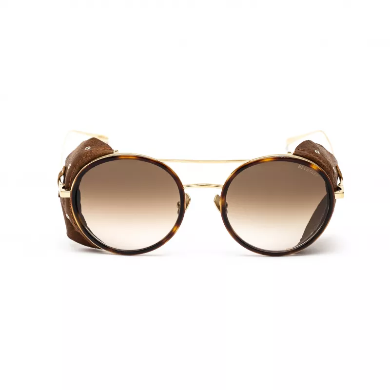 BELSTAFF Damen-Sonnenbrille Pinnerdoradof - 53/19/145 mm - Gold-Ton/Brauner Rahmen