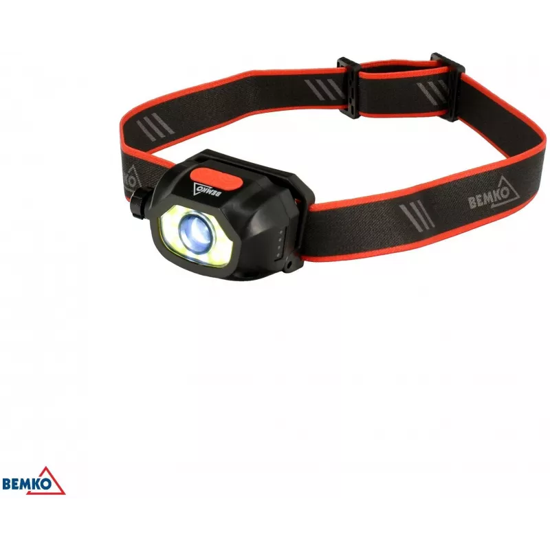 BEMKO C49-LTC02 Multifunktionale wiederaufladbare LED-Stirnlampe, 200lm, 6500K, 1200mAh, IP44