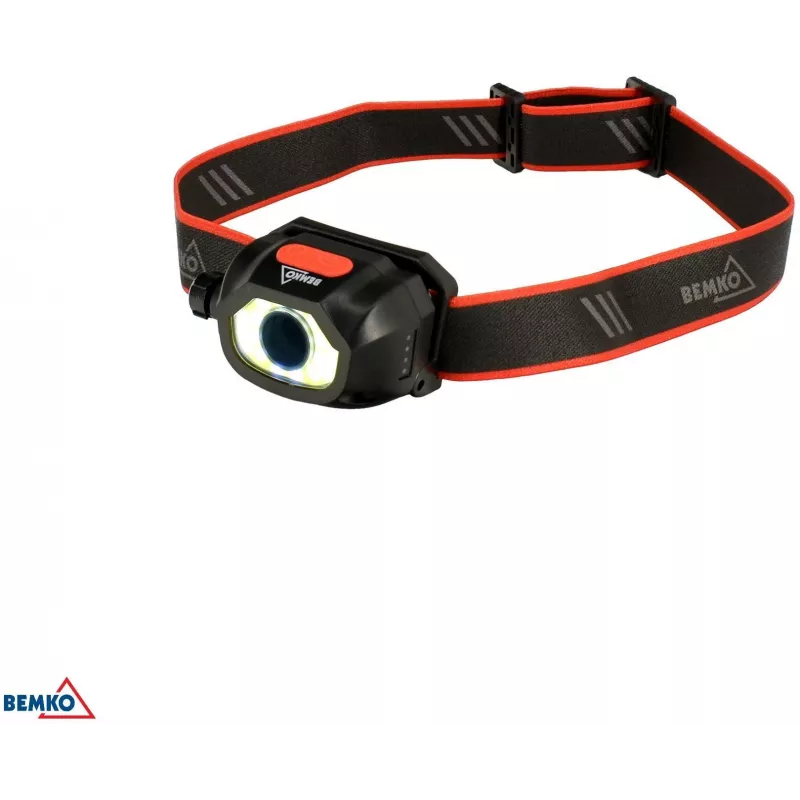 BEMKO C49-LTC02 Multifunktionale wiederaufladbare LED-Stirnlampe, 200lm, 6500K, 1200mAh, IP44