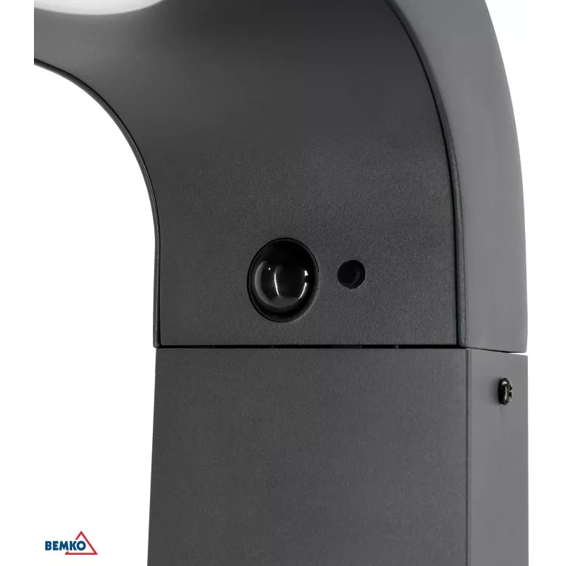 BEMKO SOLVEO Hybrid LED Garten-Pollerleuchte, 7W, 600lm, CCT 3000K/4000K/6500K, 80cm, IP65, Dunkelgrau, PIR-Sensor