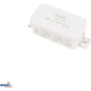 BEMKO Aufputz-Installationsdose 85x45x37mm IP55 8 Einführungen Lichtgrau E04-PI08-IP55