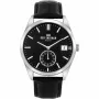 Ben Sherman Herren WB039BB Analog-Quarzuhr 43mm schwarzes Zifferblatt schwarzes Lederarmband