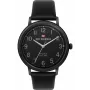Ben Sherman WBS113BB Herren Analog Quarzuhr 43mm Schwarzes Zifferblatt Echtes Lederarmband