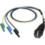 BENNING Messadapter Schuko-Stecker auf 4 mm Lamellenbuchsen, berührungssicher, 300 V CAT III, 16 A, Schwarz 044142
