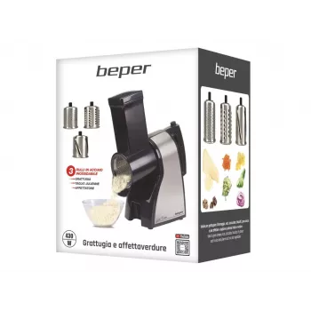 Beper BP.400 kabelloser Wasserkocher, 1,7 L, 2200 W, Edelstahl, Silber/Schwarz