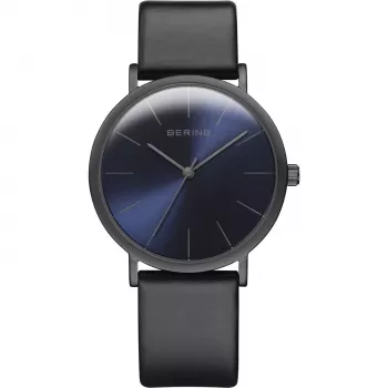 BERING Classic Unisex Quarz-Armbanduhr 36mm Edelstahl Milanaise Blau Zifferblatt 13436-427