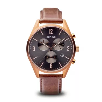 Bering Herren Classic Quarzuhr 10542-562 42mm Braunes Zifferblatt Braunes Edelstahl-Meshband