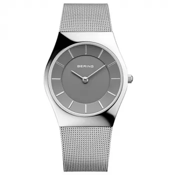 BERING Herren Classic Quarzuhr 11936-309 36mm blaues Zifferblatt silbernes Milanaise-Armband