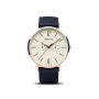 Bering Herren Classic Quarzuhr 40mm blaues Zifferblatt Roségold Edelstahl Mesh 14240-864B