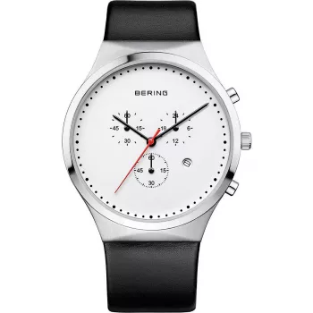 Bering Herren Classic Quarzuhr 40mm Edelstahl Blaues Zifferblatt Silbernes Mesh 14740-404