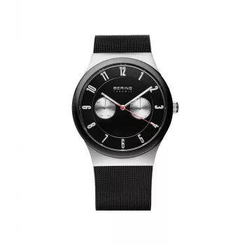 BERING Herrenuhr 32139-202 Classic Collection 39mm Quarz Edelstahl Mesh Schwarz Zifferblatt