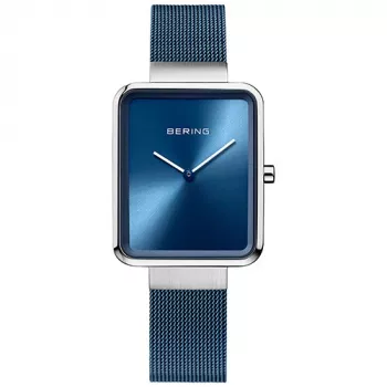 BERING Damenuhr 14528-307 Quarz Uhr 28mm Roségold Edelstahl Blaues Sunray-Zifferblatt