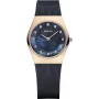 BERING Damen Classic Quarzuhr 26mm Roségold Edelstahl Mesh braunes Sunray-Zifferblatt