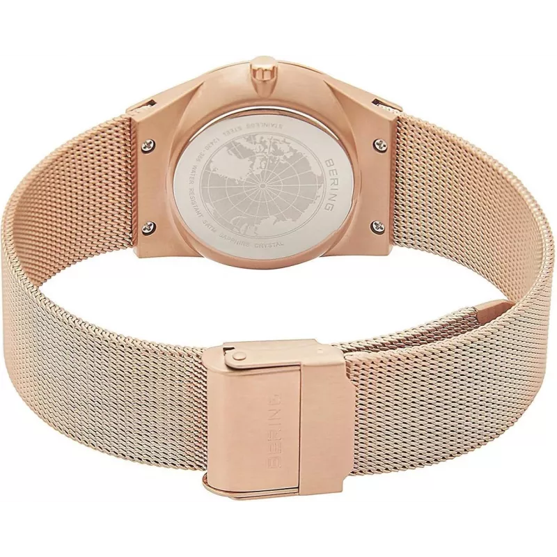 BERING Damenuhr 12430-366 30mm Roségold Edelstahl Braunes Sunray-Zifferblatt